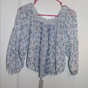 Off the Shoulder Floral Peasant Top